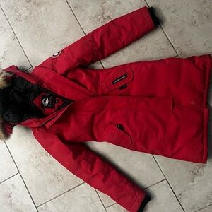 Canada Goose Kids Cherry Red Puffer Coat